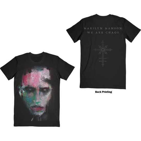 Marilyn Manson Unisex T-Shirt: We Are Chaos (Back Print) - Marilyn Manson - Marchandise -  - 5056368638640 - 