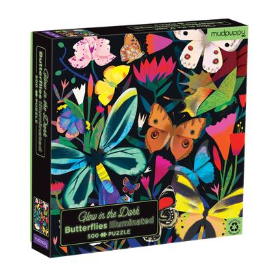 Butterflies Illuminated 500 Piece Glow in the Dark Family Puzzle - Mudpuppy - Jogo de tabuleiro - Galison - 9780735366640 - 16 de março de 2021