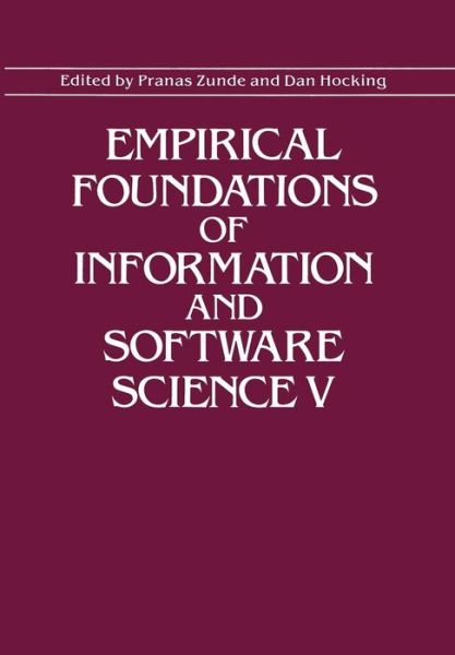 Cover for Pranas Zunde · Empirical Foundations of Information and Software Science V (Paperback Book) [Softcover reprint of the original 1st ed. 1990 edition] (2012)