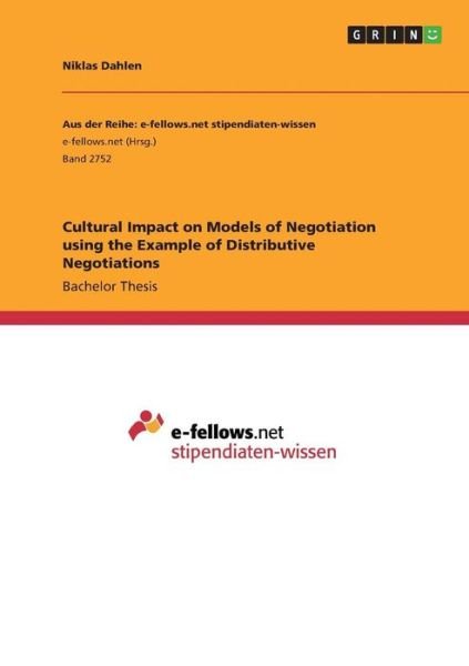 Cover for Dahlen · Cultural Impact on Models of Neg (Book)