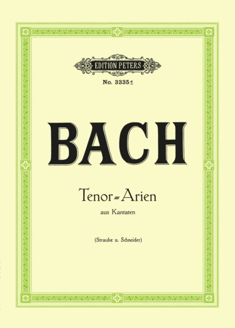 Cover for Johann Sebastian Bach · 15 Tenor Arias from Cantatas (Sheet music) (2001)