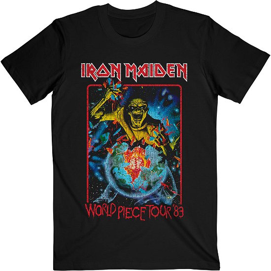 Cover for Iron Maiden · Iron Maiden Unisex T-Shirt: World Piece Tour '84 V.1. (T-shirt) [size S] [Black - Unisex edition]