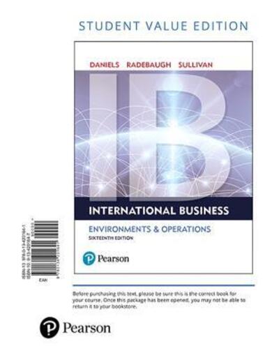 Cover for John Daniels · International Business, Student Value Edition (Loose-leaf) (2017)