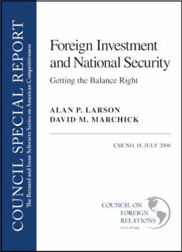 Cover for Alan P. Larson · Foreign Investment and National Security: Getting the Balance Right - Council Special Report S. (Paperback Book) (2007)