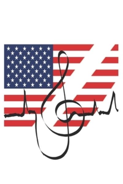 Cover for Clef · American USA clef gift - 120 Pages, notebook, notepad, USA, America, US Flag, gift for music school, music lesson, music student, birthday, Christmas, bass treble (Paperback Book) (2019)