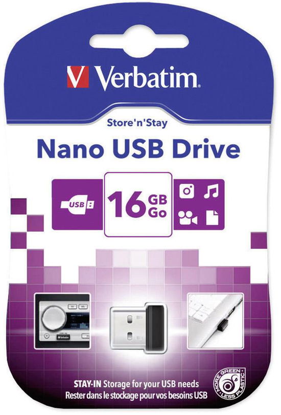 Verbatim Usb-stick 2.0 Store Â´nÂ´ Stay Nano 16gb - Verbatim Usb - Gra - Verbatim - 0023942974642 - 3 stycznia 2017