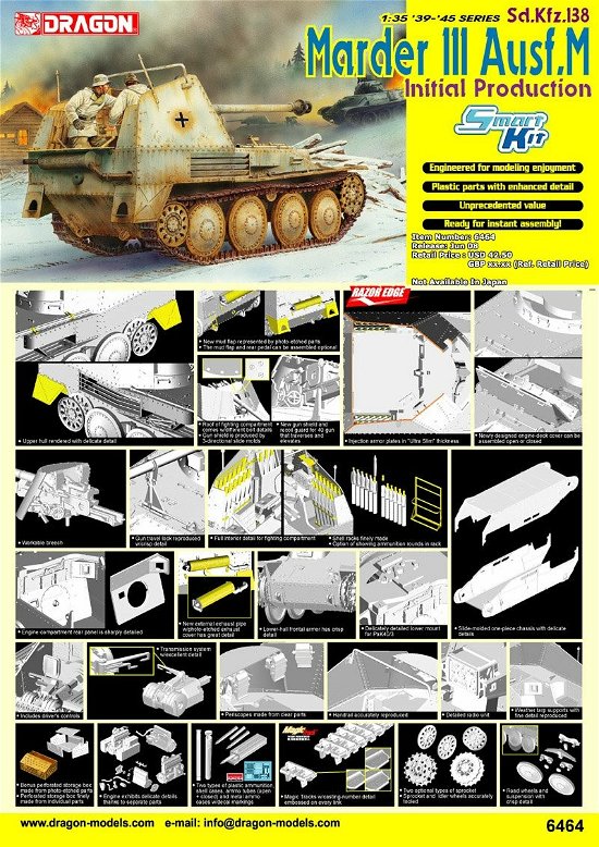 Cover for Dragon · 1/35 Sd.kfz.138 Marder Iii Ausf.m Initial Prod. Smart Kit (Leketøy)