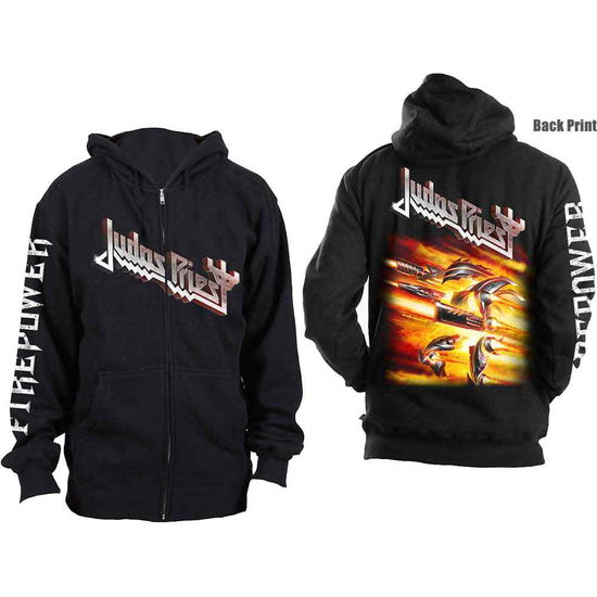 Cover for Judas Priest · Judas Priest Unisex Zipped Hoodie: Firepower (Back Print) (Hoodie) [size S] [Black - Unisex edition]