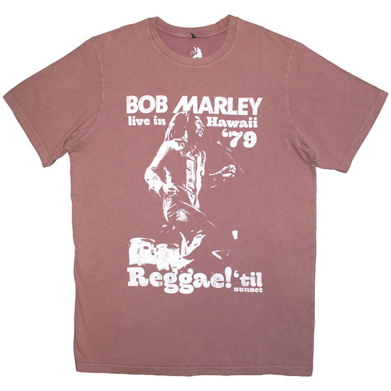 Cover for Bob Marley · Bob Marley Unisex Stone Wash T-Shirt: Hawaii (Kashmir Red) (T-shirt) [size S] (2024)