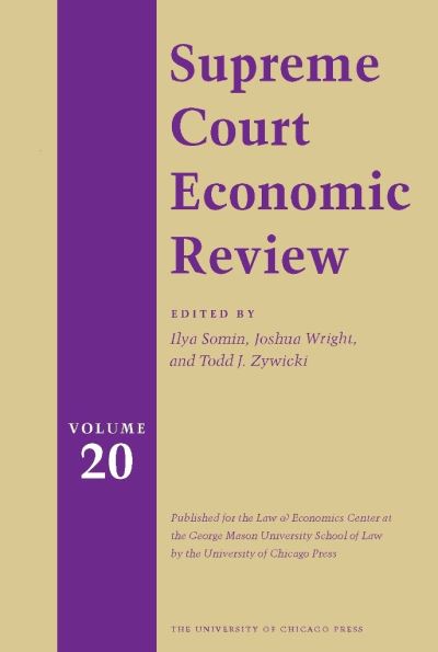 Cover for Ilya Somin · Supreme Court Economic Review, Volume 20 (Hardcover Book) (2012)