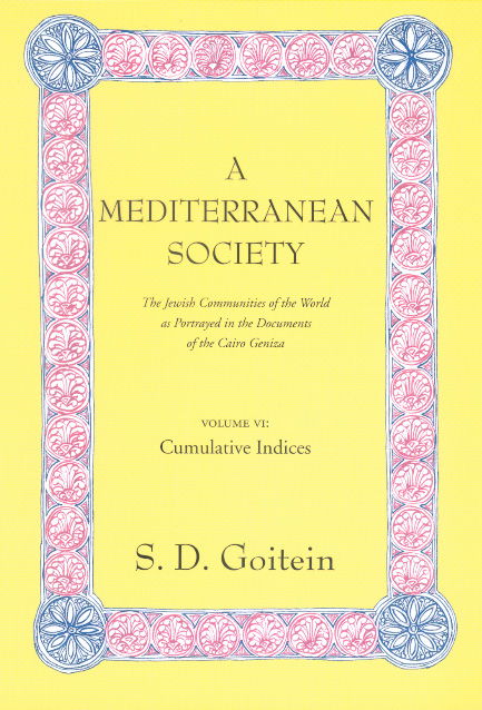 Cover for S. D. Goitein · A Mediterranean Society, Volume VI: The Jewish Communities of the Arab World as Portrayed in the Documents of the Cairo Geniza, Cumulative Indices - Near Eastern Center, UCLA (Paperback Book) (2000)