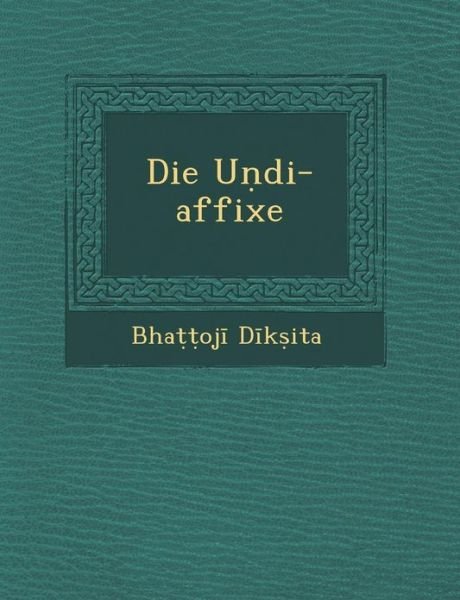 Cover for Bha D K Ita · Die U Di-affixe (Paperback Book) (2012)