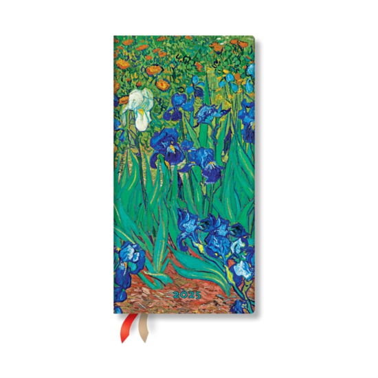 Van Gogh’s Irises Slim 12-month Horizontal Hardback Dayplanner 2025 (Elastic Band Closure) - Van Gogh's Irises - Paperblanks - Books - Little, Brown Book Group - 9781408757642 - July 16, 2024