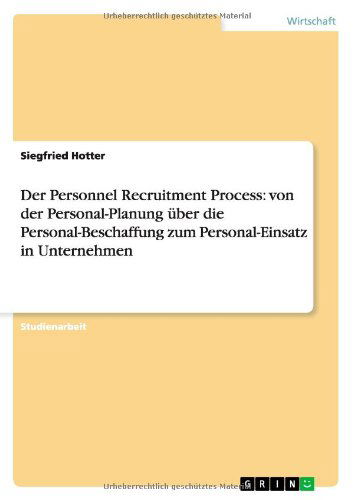 Cover for Hotter · Der Personnel Recruitment Proces (Book) [German edition] (2013)