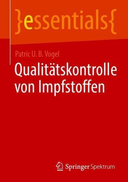 Cover for Vogel · Qualitätskontrolle von Impfstoffe (Book) (2020)