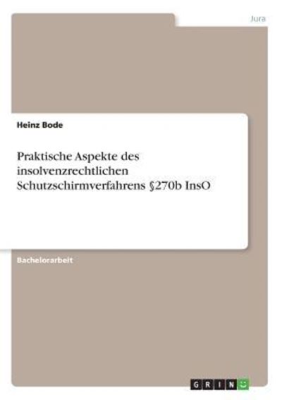 Cover for Bode · Praktische Aspekte des insolvenzre (Book)