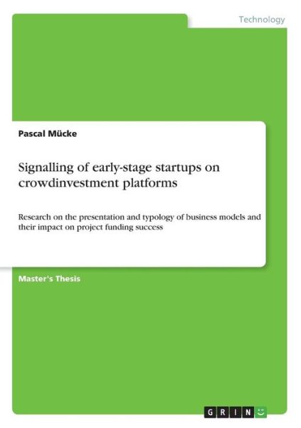 Cover for Mücke · Signalling of early-stage startup (Book)