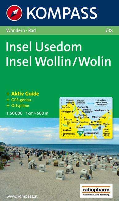 Cover for Mair-Dumont / Kompass · Insel Usedom*, Kompass Wanderkarte 738 1:50 000 (Book)