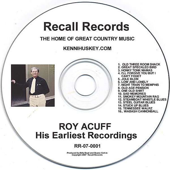Cover for Roy Acuff · His Earliest Recordings (CD) (2007)