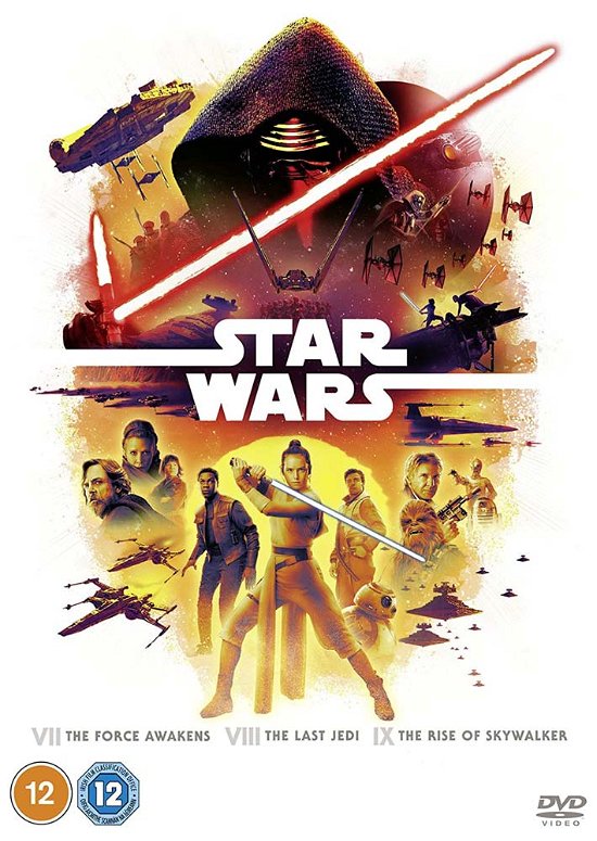 Cover for Star Wars Trilogy Episodes 79 · Star Wars Trilogy - The Force Awakens / The Last Jedi / The Rise Of Skywalker (DVD) (2022)