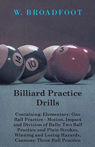 Billiard Practice Drills - Containing: Elementary: One Ball Practice - Motion, Impact and Division of Balls: Two Ball Practice - and Plain Strokes, Wi - W. Broadfoot - Books - Audubon Press - 9781445520643 - June 8, 2010
