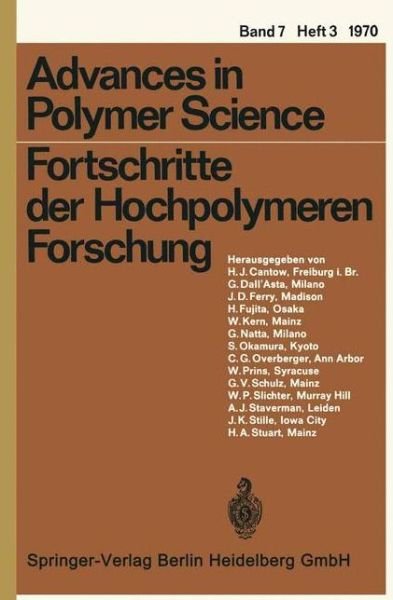 Fortschritte der Hochpolymeren Forschung - Advances in Polymer Science - H.-J. Cantow - Libros - Springer-Verlag Berlin and Heidelberg Gm - 9783540047643 - 1970