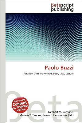 Cover for Lambert M Surhone · Paolo Buzzi (Paperback Book) (2010)