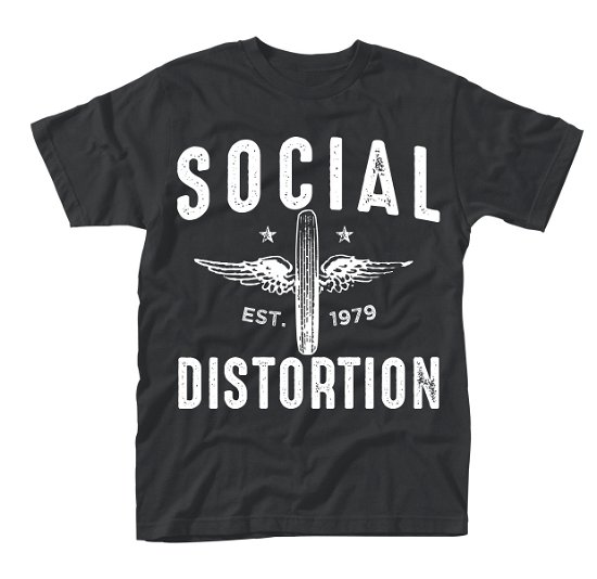 Cover for Social Distortion · Social Distortion - Winged Wheel (TS) (Leketøy) [size L] [Black edition] (2016)