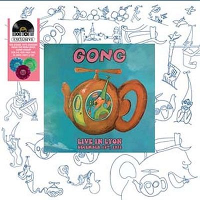 Cover for Gong · Live at Lyon Decembre 1972 (Clear / Red / Orange / Blue Splatter Vinyl) (RSD 2023) (LP) [RSD 2023 edition] (2023)