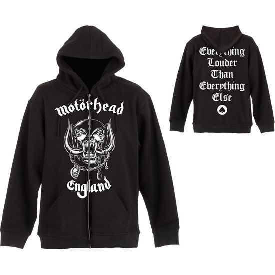 Motorhead Unisex Zipped Hoodie: England (Back Print) - Motörhead - Merchandise - Global - Apparel - 5055979938644 - 