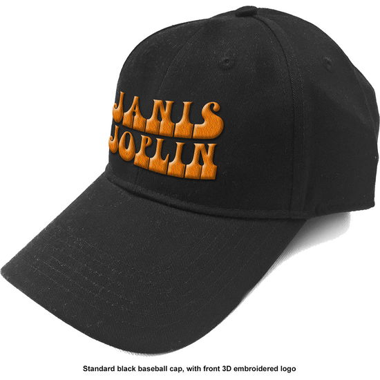 Cover for Janis Joplin · Janis Joplin Unisex Baseball Cap: Orange Logo (Black) (CLOTHES) [Black - Unisex edition] (2019)