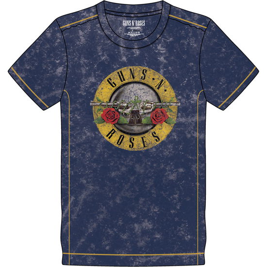 Cover for Guns N Roses · Guns N' Roses Unisex T-Shirt: Classic Logo (Wash Collection) (T-shirt) [size L] [Blue - Unisex edition]