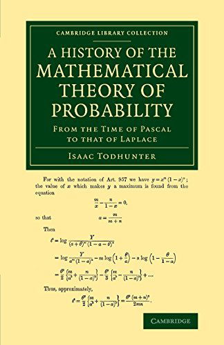 Cover for Isaac Todhunter · A History of the Mathematical Theory of Probability: From the Time of Pascal to that of Laplace - Cambridge Library Collection - Mathematics (Taschenbuch) (2014)