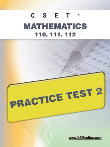 Cover for Sharon Wynne · Cset Mathematics 110, 111, 112 Practice Test 2 (Pocketbok) (2011)