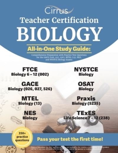 Cover for Cox · Teacher Certification Biology All-in-One Study Guide: Comprehensive Preparation with Practice Test Questions for the GACE (026, 027, 526), MTEL (13), NES, and NYSTCE Biology Exams (Paperback Bog) (2021)