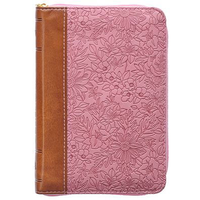 KJV Holy Bible, Mini Pocket Size, Faux Leather w/Ribbon Marker, Red Letter, King James Version, Zipper Closure, Pink / Toffee Brown - Christian Art Publishers - Bücher - Christian Art Publishers - 9781642728644 - 29. Januar 2022