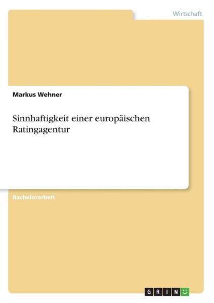 Cover for Wehner · Sinnhaftigkeit einer europäische (Book)