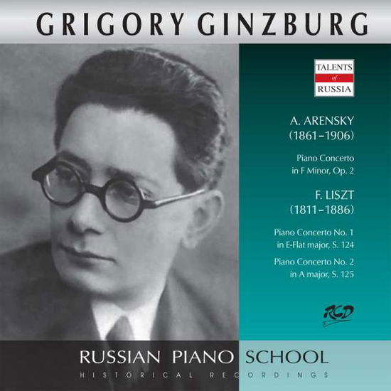 Cover for Piano Works by Arensky · Piano Concerto in F Minor Op. 2 - Liszt - Piano Concertos No. 1 No. 2-ginzburg Grigory (CD)