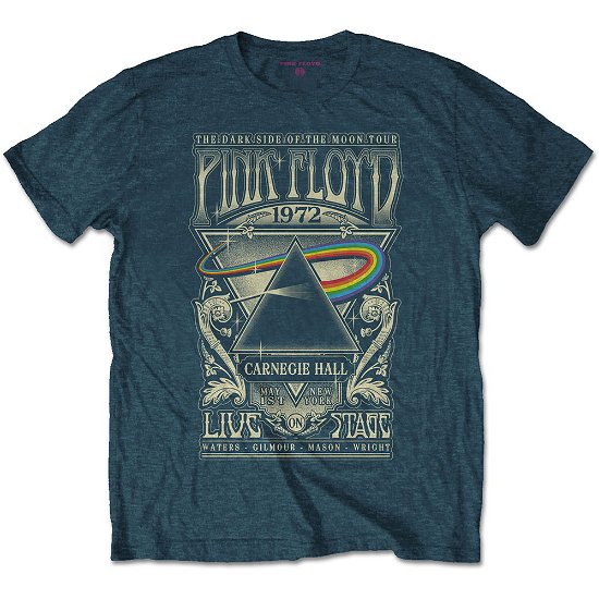 Cover for Pink Floyd · Pink Floyd Unisex T-Shirt: Carnegie Hall Poster (T-shirt) [size L] [Blue - Unisex edition]
