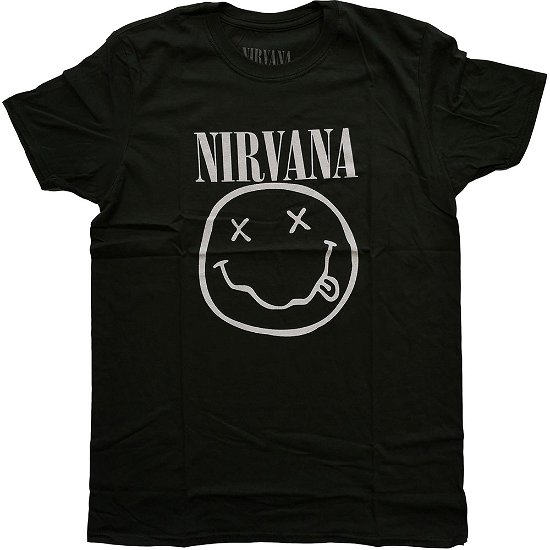 Nirvana Unisex T-Shirt: White Happy Face - Nirvana - Marchandise -  - 5056368691645 - 