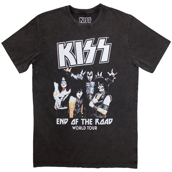 KISS Unisex Stone Wash T-Shirt: End Of The Road World Tour - Kiss - Gadżety -  - 5056737297645 - 22 listopada 2024