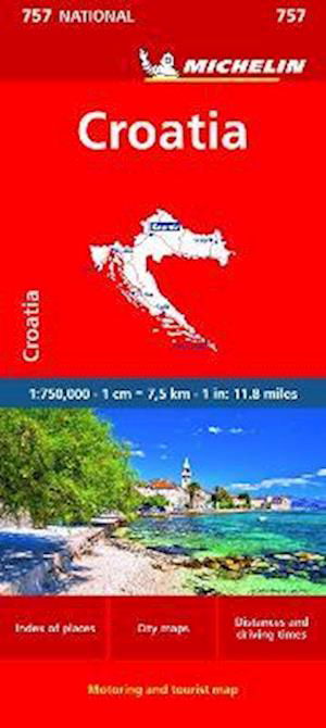 Croatia - Michelin National Map 757 - Michelin - Livros - Michelin Editions des Voyages - 9782067259645 - 27 de abril de 2023