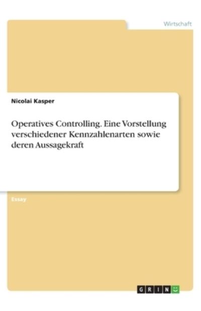 Cover for Kasper · Operatives Controlling. Eine Vor (N/A)