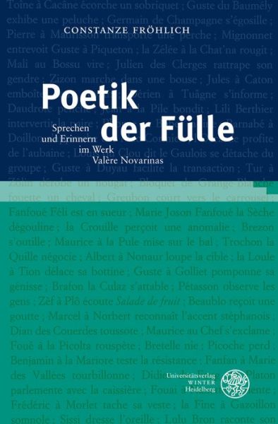 Cover for Fröhlich · Poetik der Fülle (Book) (2014)