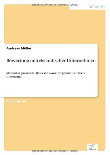 Cover for Andreas Muller · Bewertung Mittelstandischer Unternehmen (Taschenbuch) [German edition] (2000)