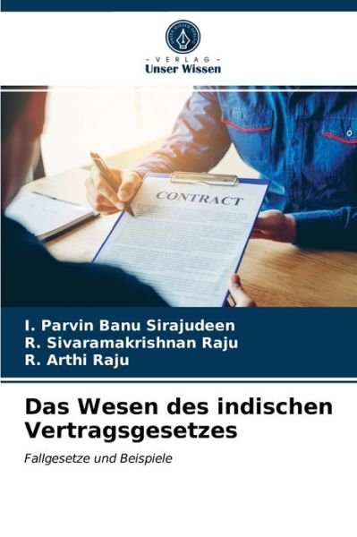 Cover for I Parvin Banu Sirajudeen · Das Wesen des indischen Vertragsgesetzes (Paperback Book) (2021)