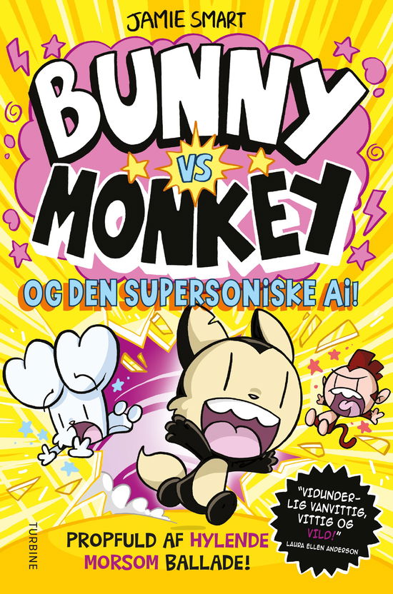 Cover for Jamie Smart · Bunny vs Monkey og den supersoniske Ai! (Hardcover Book) [1st edition] (2025)