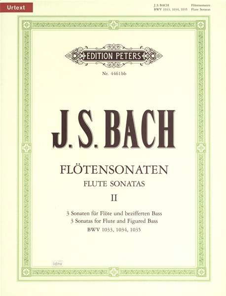 Cover for JS Bach · Flute Sonatas, Vol. 2: BWV 1033-1035 for Flute and Continuo (Sheet music) (2004)