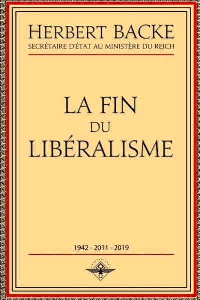 Cover for Herbert Backe · La fin du liberalisme (Paperback Book) (2020)