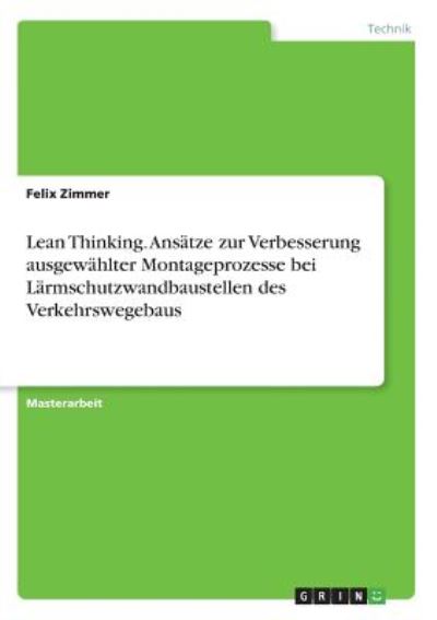 Cover for Zimmer · Lean Thinking. Ansätze zur Verbe (Book)